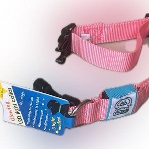 Pink DOG COLLAR - GLOWING LED Light